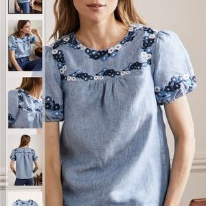 Boden embroidered floral top